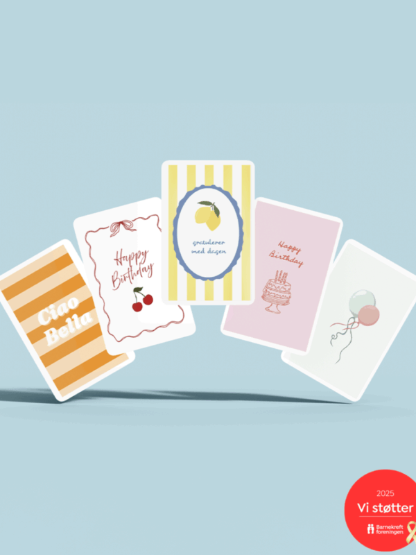 Kortpakke med bursdagskort – 10 stilrene og fargerike kort til bursdag