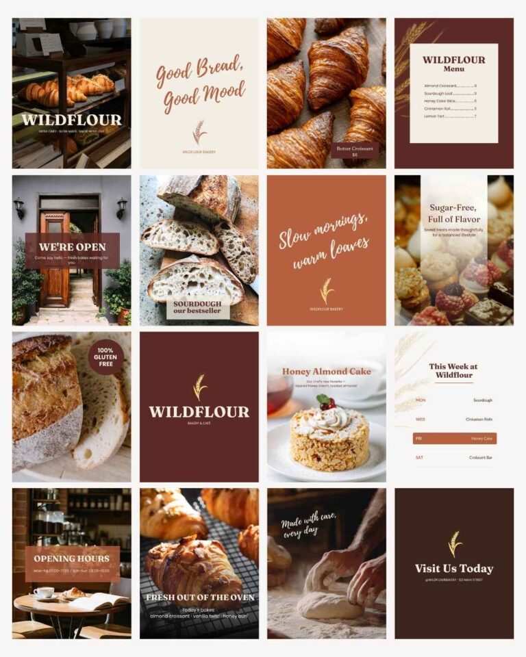 Studio Fia - Wildflours canva-mal bakeri og kafe