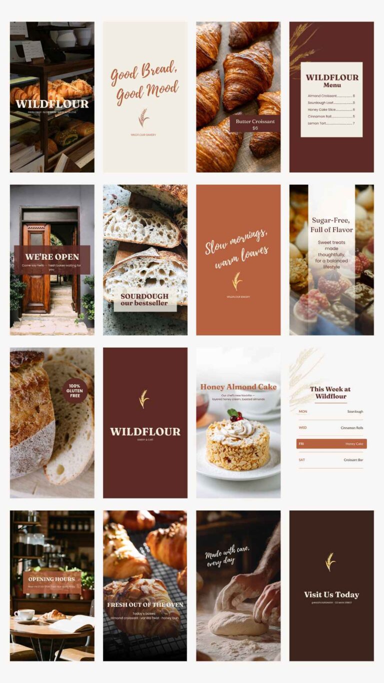 Studio Fia - Wildflours canva-mal bakeri og kafe 9:16